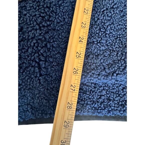 J.CREW Navy Blue Teddy Sherpa Coat with Collar & Pockets - Warm Cozy Luxe! Sz L - Picture 11 of 13